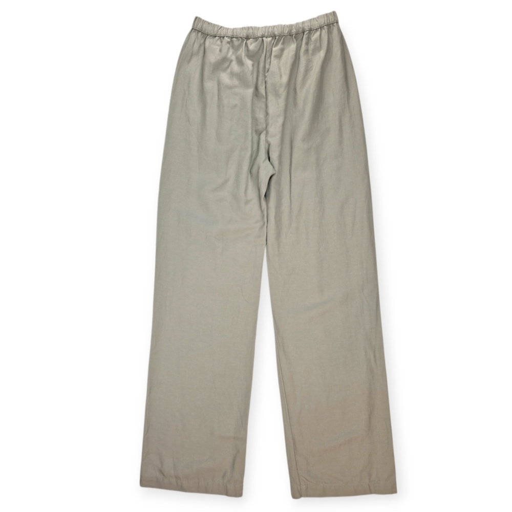 Enza Costa Everywhere Pants Size 1 Taupe Tencel Linen Cotton Elastic Waist - Picture 2 of 7